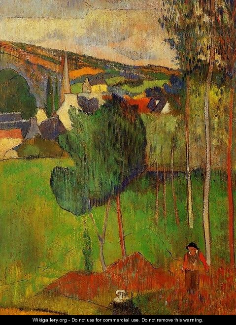 View Of Pont Aven From Lezaven - Paul Gauguin