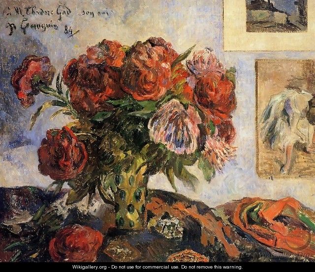 Vase Of Peonies - Paul Gauguin