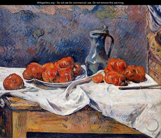 Tomatoes And A Pewter Tankard On A Table - Paul Gauguin