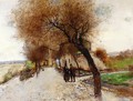 Strollers Leaving A Village - Jean-Francois Raffaelli