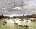 The Seine At Paris With The Pont Du Carousel Aka The Seine At Paris Pont Alexander III - Frank Myers Boggs