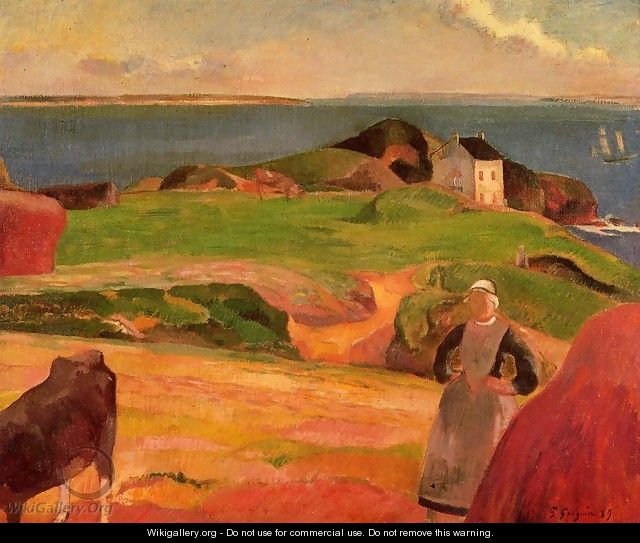 Landscape At Le Pouldu The Isolated House - Paul Gauguin