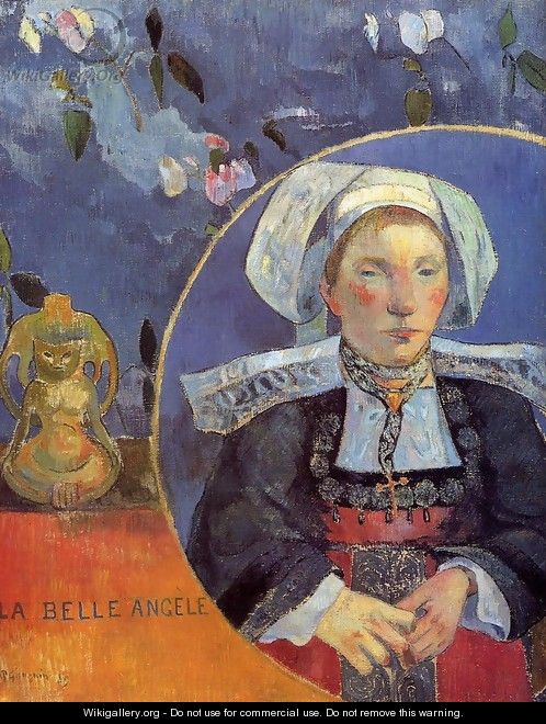 La Belle Angele Aka Madame Angele Satre The Inkeeper At Pont Aven - Paul Gauguin