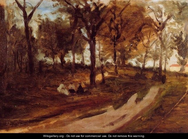 In The Forest Saint Cloud (sketch) - Paul Gauguin