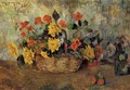 Nasturtiums And Dahlias In A Basket - Paul Gauguin