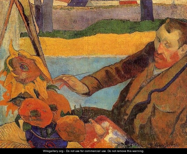 Portrait Of Vincent Van Gogh Painting Sunflowers Aka Villa Rotunda By Emma Ciardi - Paul Gauguin