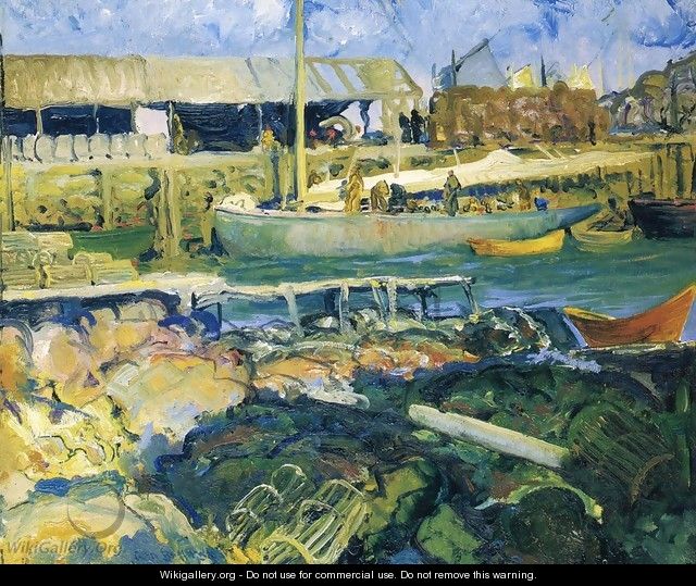 The Fish Wharf Matinicus Island - George Wesley Bellows