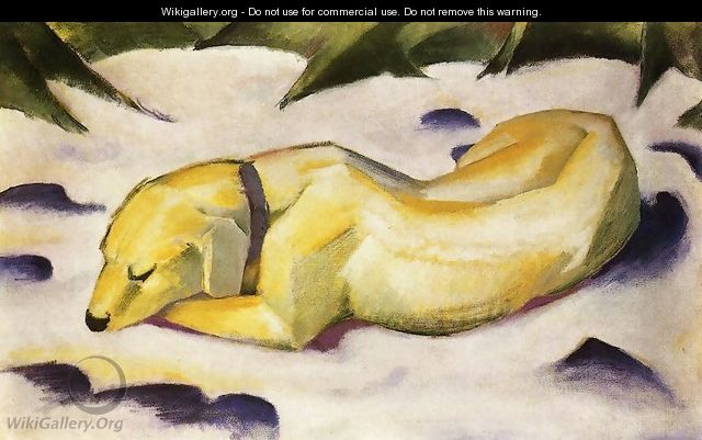 Dog Lying In The Snow - Franz Marc