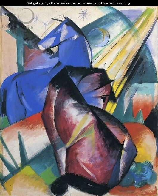 Two Horses Red And Blue - Franz Marc