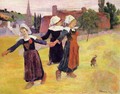 Breton Girls Dancing Aka Dancing A Round In The Haystacks - Paul Gauguin