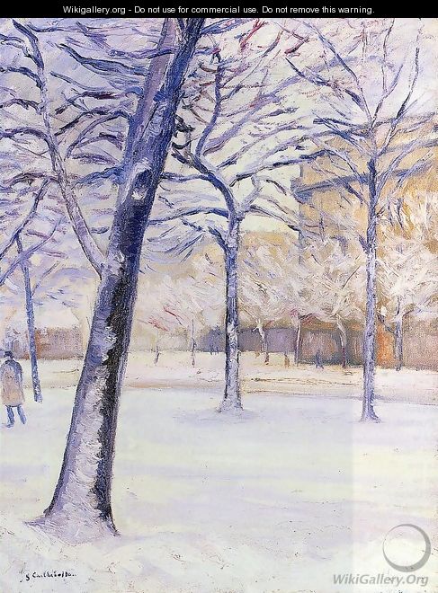 Park In The Snow Pari - Gustave Caillebotte