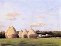 Harvest Landscape With Five Haystacks - Gustave Caillebotte