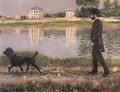 Richard Gallo And His Dog At Petit Gennevilliers - Gustave Caillebotte