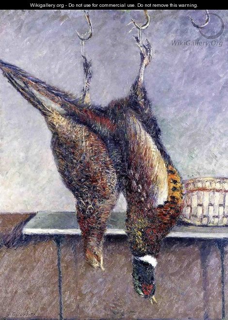 Two Hanging Pheasants - Gustave Caillebotte