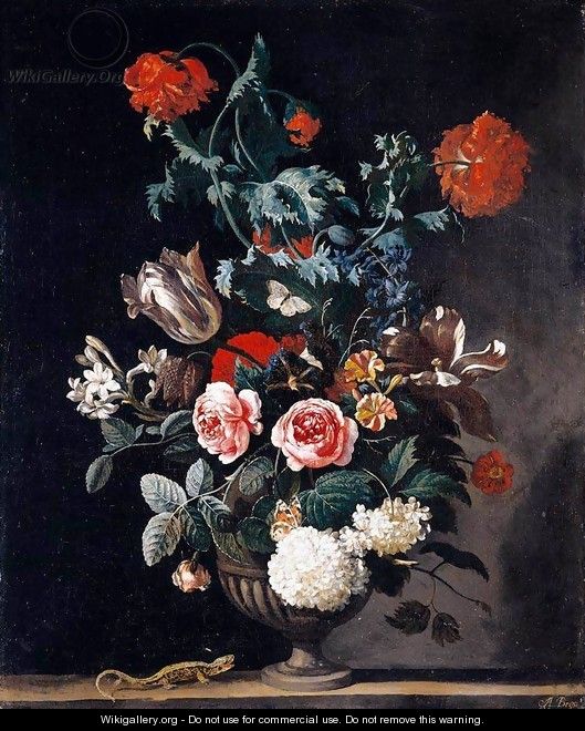 Flowers in a Stone Vase 1670 - Abraham Jansz Begeyn