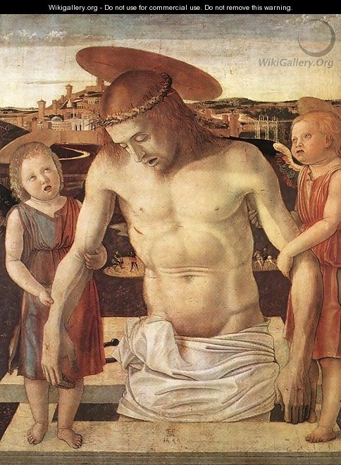 Dead Christ Supported by Two Angels (Pietà) c. 1460 - Giovanni Bellini