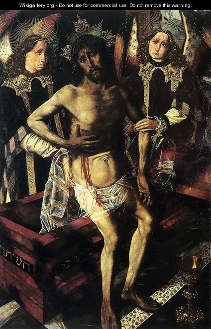 Christ at the Tomb Supported by Two Angels - Bartolome Bermejo