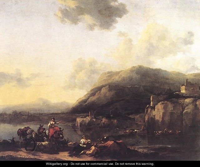 Landscape with Jacob, Rachel, and Leah 1643 - Nicolaes Berchem