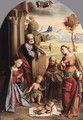 Nativity with Saints 1520s - Giovanni Battista Benvenuti (see Ortolano)