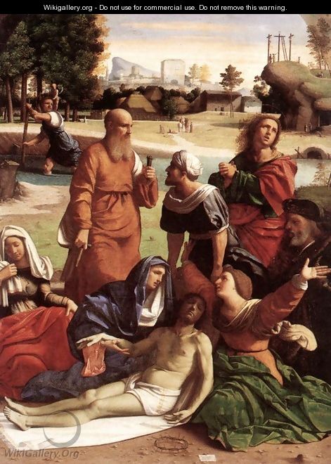 Mourning the Dead Christ 1522 - Giovanni Battista Benvenuti (see Ortolano)