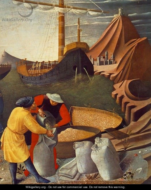 The Story of St Nicholas, St Nicholas saves the ship (detail) 1437 - Angelico Fra