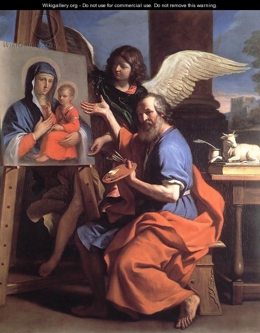 St Luke Displaying a Painting of the Virgin 1652-53 - Giovanni Francesco Guercino (BARBIERI)