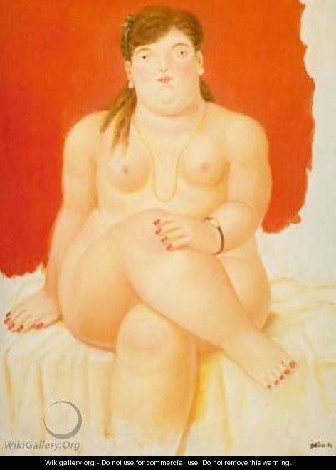 Seated Woman Red 1994 - Fernando Botero
