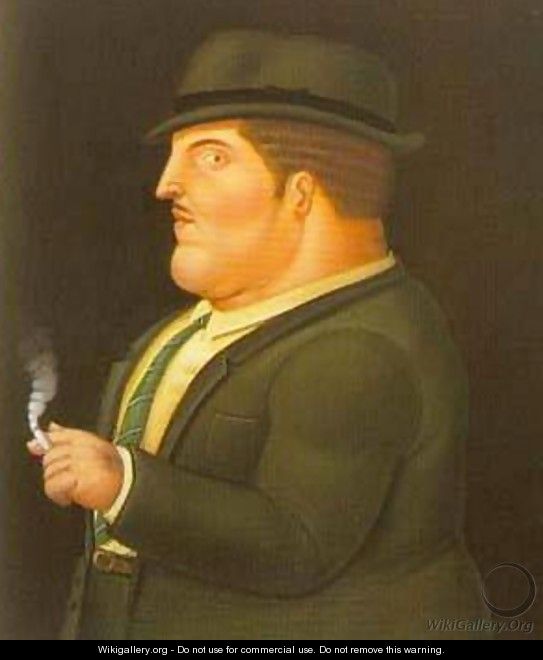 Man Smoking 1995 - Fernando Botero