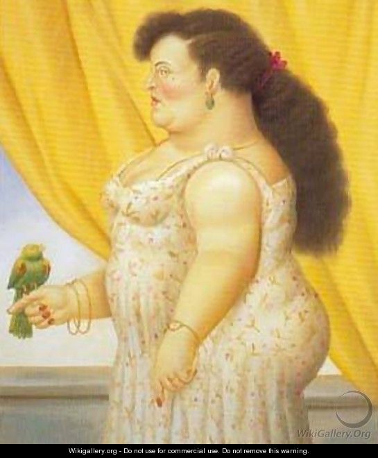 Woman with a Bird 1995 - Fernando Botero