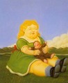 Girl With Puppet 1996 - Fernando Botero