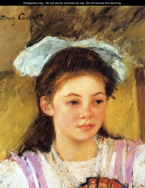 Ellen Mary Cassatt With A Large Bow In Her Hair - Mary Cassatt