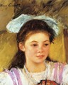 Ellen Mary Cassatt With A Large Bow In Her Hair - Mary Cassatt