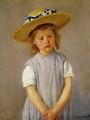 Little Girl In A Big Straw Hat And A Pinnafore - Mary Cassatt