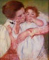 Little Ann Sucking Her Finger Embraced By Her Mother - Mary Cassatt