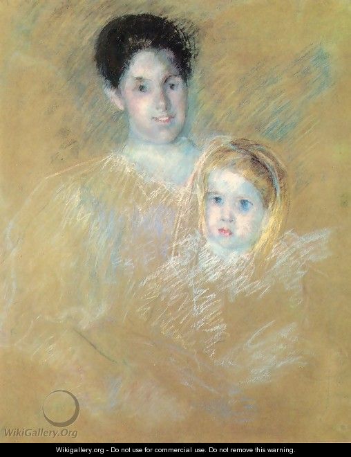 Smiling Mother With Sober Faced Child - Mary Cassatt
