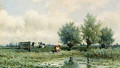 A Summer Landscape With Grazing Cows - Willem Roelofs