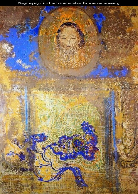 Evocation Aka Head Of Christ Or Inspiration From A Mosaic In Revenna - Odilon Redon
