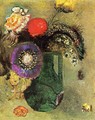 Flowers In Green Vase With Handles - Odilon Redon