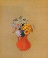 Flowers In A Red Pitcher - Odilon Redon