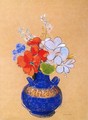 Flowers In A Blue Vase - Odilon Redon