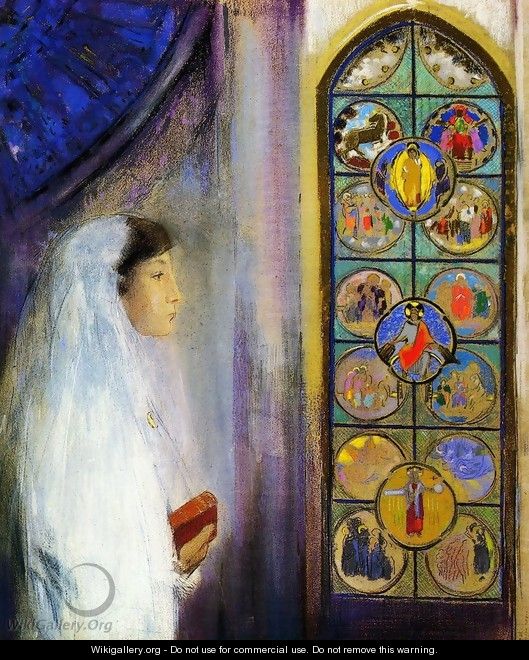 Portrait Of Simone Fayet In Holy Communion - Odilon Redon