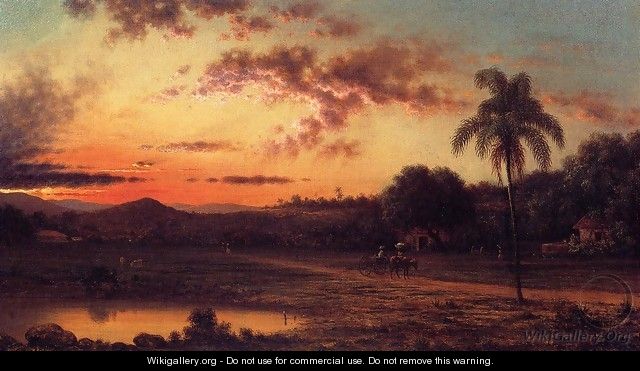 Sunset A Scene In Brazil - Martin Johnson Heade