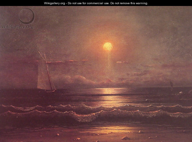 Sailing By Moonlight - Martin Johnson Heade
