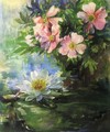 Wild Roses And Water Lily Study Of Sunlight - John La Farge