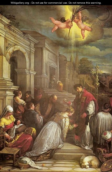 St. Valentine Baptising St. Lucilla (San Valentino battezza santa Lucilla) - Jacopo Bassano (Jacopo da Ponte)