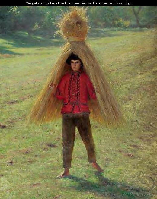 Boy Carrying a Sheaf - Aleksander Gierymski