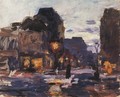 Parisian Street Lit by a Street Lamp - Ludwik de Laveaux