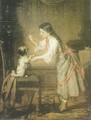 Girl with a Dog - Leopold Loeffler