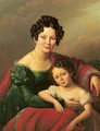 Portrait of a Young Woman and her Daughter - Jozef (Joseph) Oleszkiewicz