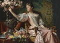 Lady in a Purple Dress with Flowers - Ladislas Wladislaw von Czachorski